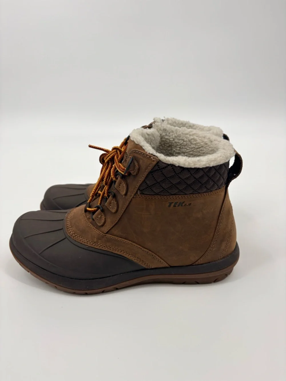 L.L.Bean Brown Duck Boots with Sherpa Lining Women's Storm Chaser Boots Lace-Up